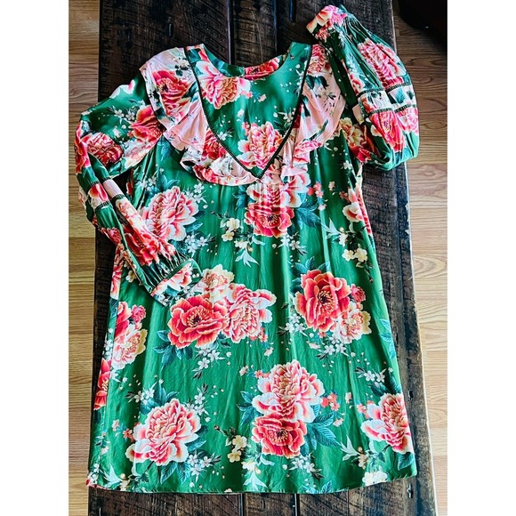 Farm Rio for Anthropologie  Elinor Floral Tunic Dress Size Medium - Picture 7 of 12